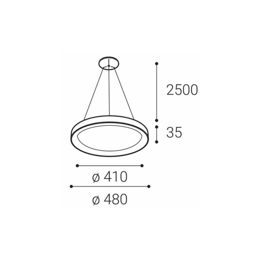 LED2 - LED Luster na lanku BELLA SLIM LED/38W/230V 3000/4000K biela