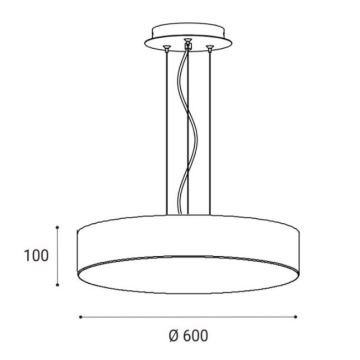 LED2 - LED Luster na lanku MONO LED/60W/230V 3000/4000K čierna