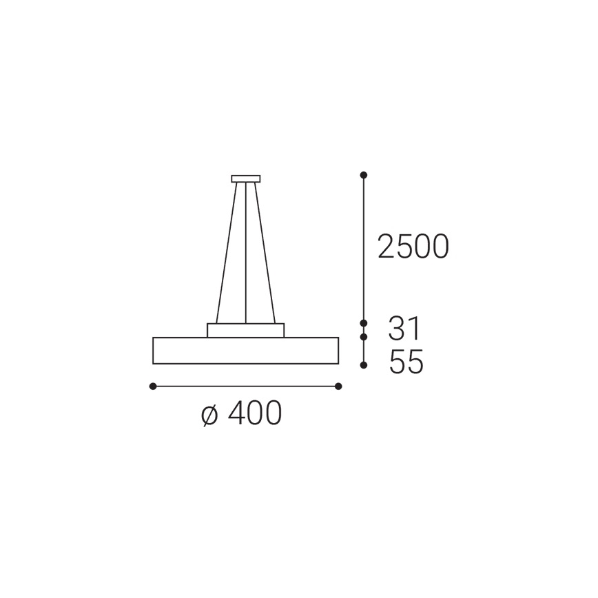 LED2 - LED Luster na lanku ROTO LED/48W/230V 2700K/3300K/4000K IP40 biela pr. 40 cm