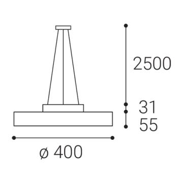 LED2 - LED Luster na lanku ROTO LED/48W/230V 2700K/3300K/4000K IP40 čierna pr. 40 cm