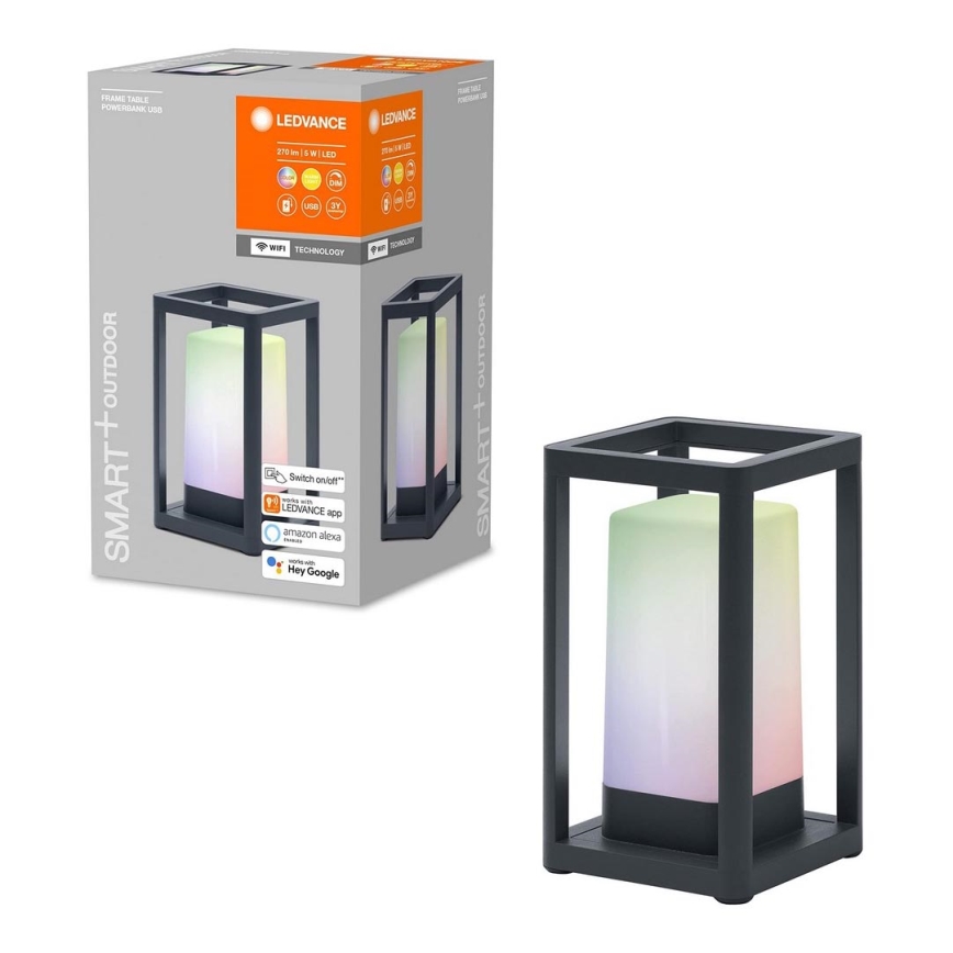 Ledvance - LED RGBW Stmievateľná vonkajšia lampa s power bankou LED/5W/230V Wi-Fi