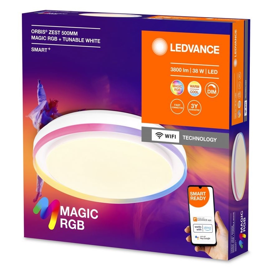 Ledvance - LED RGBW Stmievateľné stropné svietidlo SMART+ MAGIC LED/38W/230V  2700-6500K Wi-Fi