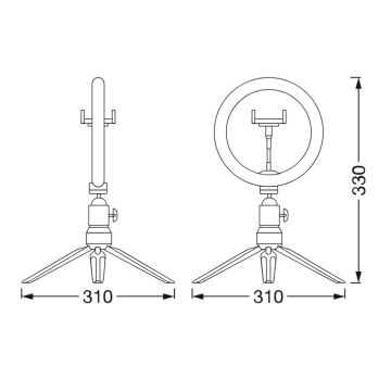 Ledvance - LED Stmievateľná stolná lampa so stojanom a držiakom na vlogovanie LED/5,5W/USB 3000/4000/6500K