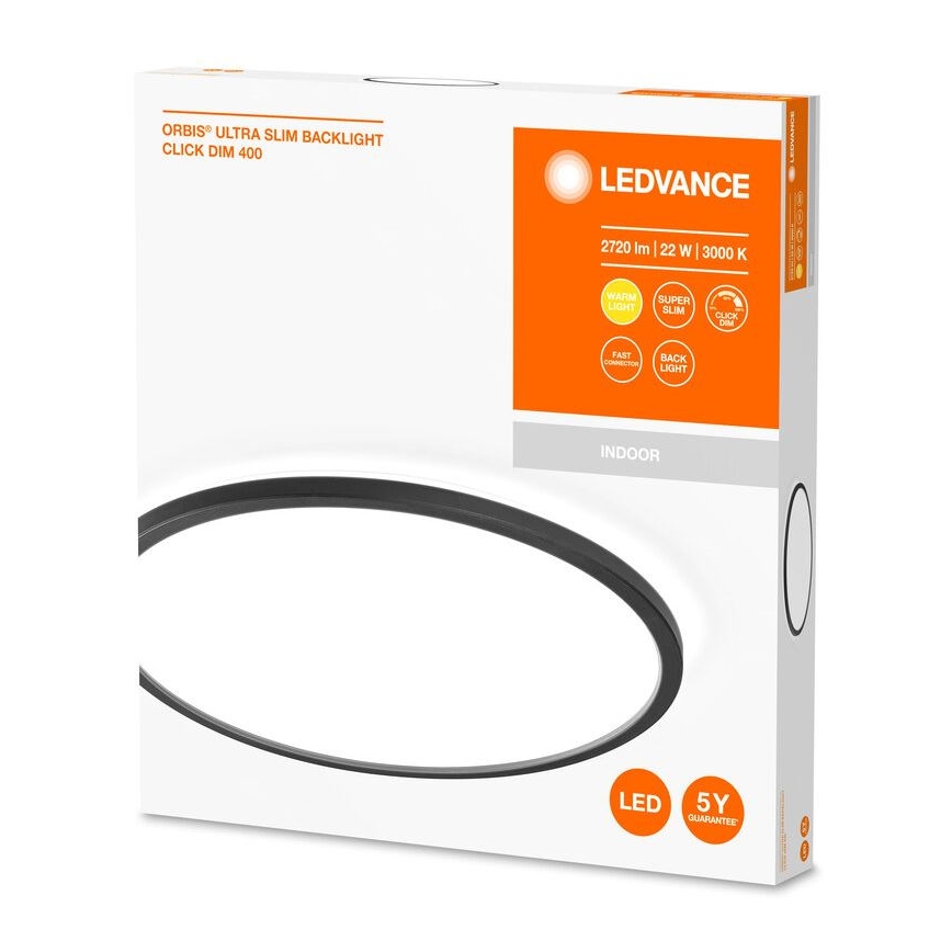 Ledvance - LED Stmievateľné stropné svietidlo ORBIS LED/22W/230V čierna