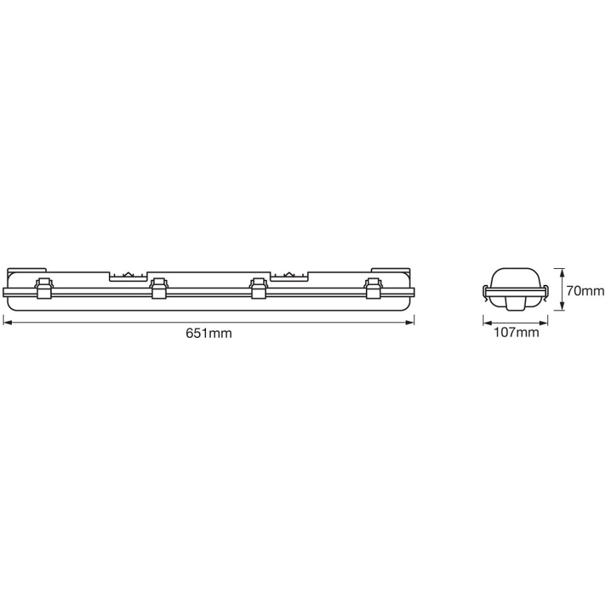 Ledvance - LED Technické žiarivkové svietidlo DAMP T8 2xG13/7W/230V IP65