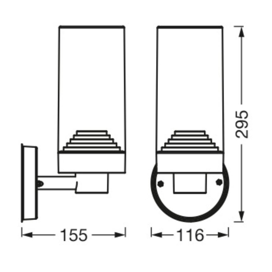 Ledvance - Vonkajšie nástenné svietidlo AMBER 1xE27/20W/230V IP44