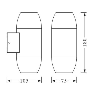 Ledvance - Vonkajšie nástenné svietidlo CANNON 2xGU10/35W/230V IP44