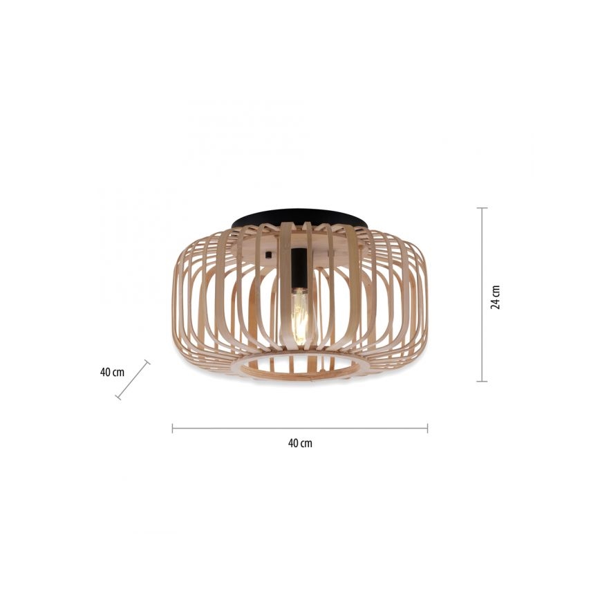 Leuchten Direkt 11412-79 - Prisadený luster RACOON 1xE27/40W/230V pr. 40 cm bambus