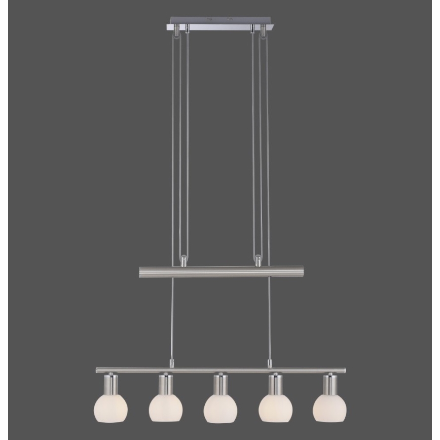 Leuchten Direkt 11939-55 - Luster na lanku BENEDIKT 5xE14/40W/230V