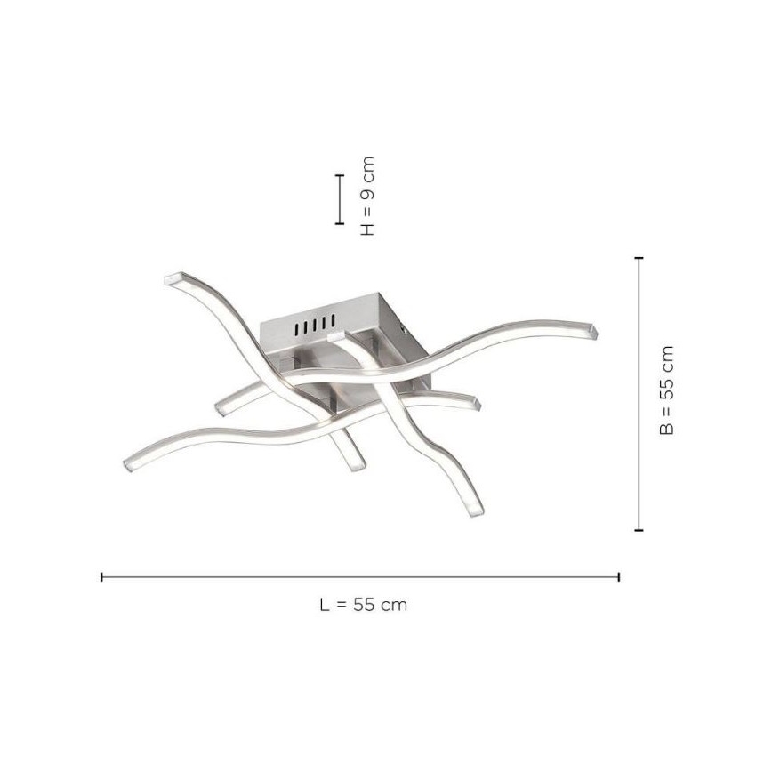 Leuchten Direkt 15131-55 - LED Prisadený luster WAWE 4xLED/4,6W/230V matný chróm