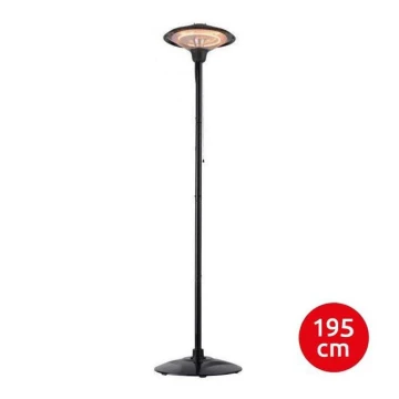 Leuchten Direkt 99500-18 - Vonkajšie vykurovacie teleso GLOW 750-1500W/230V 1,95 m IP34 čierna