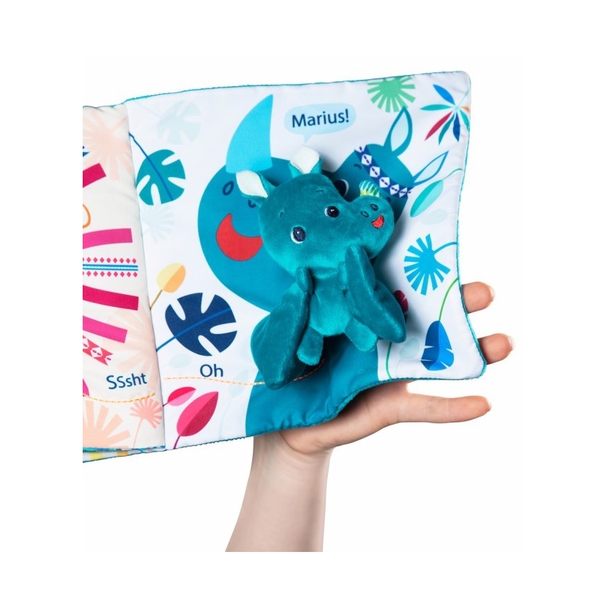 Lilliputiens - Detská textilná knižka nosorožec Marius