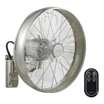 Lucci air 213126 - Nástenný ventilátor BREEZE 55W/230V matný chróm + diaľkové ovládanie