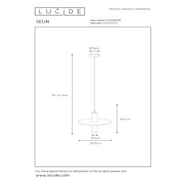 Lucide 03322/01/30 - Luster na lanku SELIN 1xGU10/35W/230V čierna