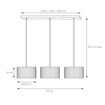 Lucide 03429/03/30 - Luster na lanku MAGIUS 3xE27/40W/230V bambus