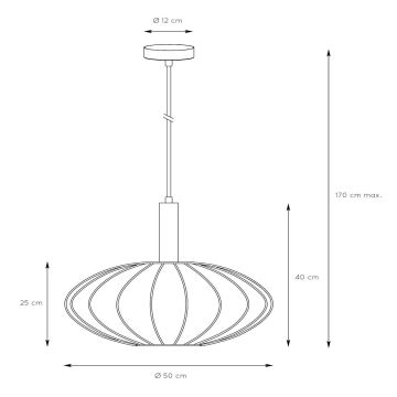 Lucide 03447/52/38 - Luster na lanku CORINA 1xE27/40W/230V pr. 50 cm krémová