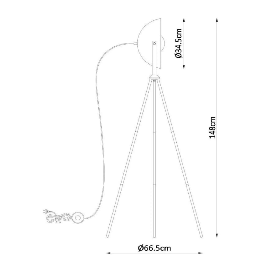 Lucide 05730/01/30 - Stojacia lampa ALVARO 1xE27/40W/230V