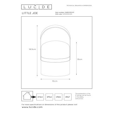 Lucide 06802/01/43 - LED Vonkajšia stmievateľná lampa LITTLE JOE LED/3W/230V IP44