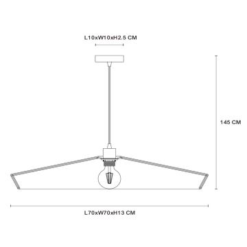 Lucide 10413/70/72 - Luster na lanku YUNKAI 1xE27/60W/230V pr. 70 cm hnedá