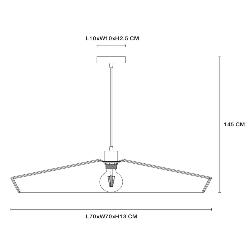 Lucide 10413/70/72 - Luster na lanku YUNKAI 1xE27/60W/230V pr. 70 cm hnedá