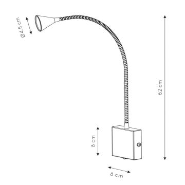 Lucide 18293/03/30 - LED Flexibilná lampička BUDDY LED/3W/230V čierna