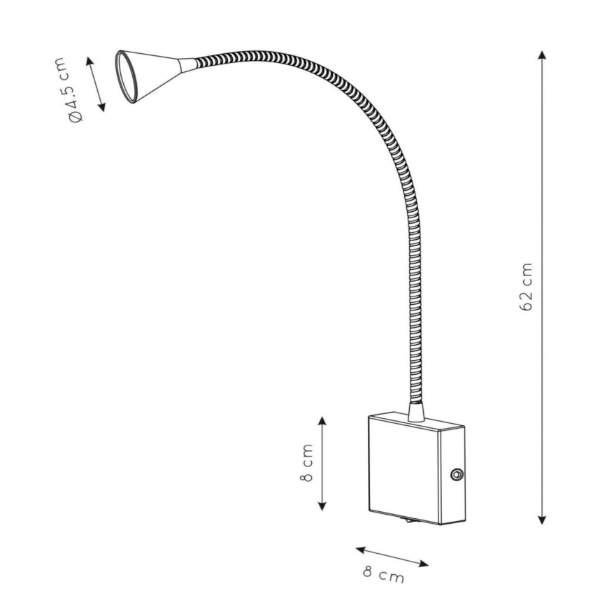 Lucide 18293/03/30 - LED Flexibilná lampička BUDDY LED/3W/230V čierna