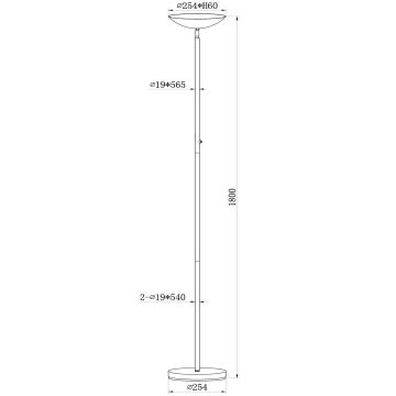 Lucide 19791/20/02 - LED Stmievateľná stojacia lampa ZENITH LED/20W/230V zlatá