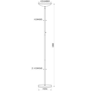 Lucide 19791/20/31 - LED Stmievateľná stojacia lampa ZENITH LED/20W/230V biela