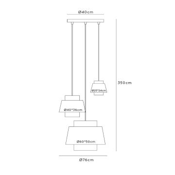Lucide 21435/13/38 - Luster na lanku TRIBUTE 3xE27/40W/230V krémová