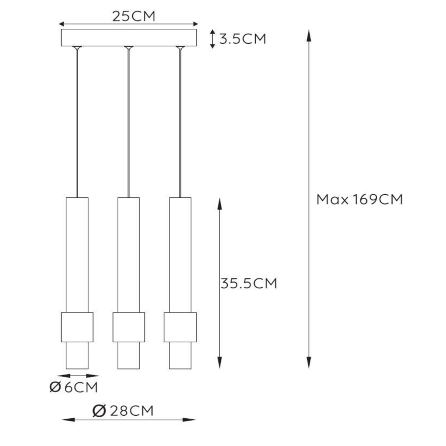 Lucide 24402/15/30 - LED Stmievateľný luster na lanku MARGARY 3xLED/4W/230V čierna