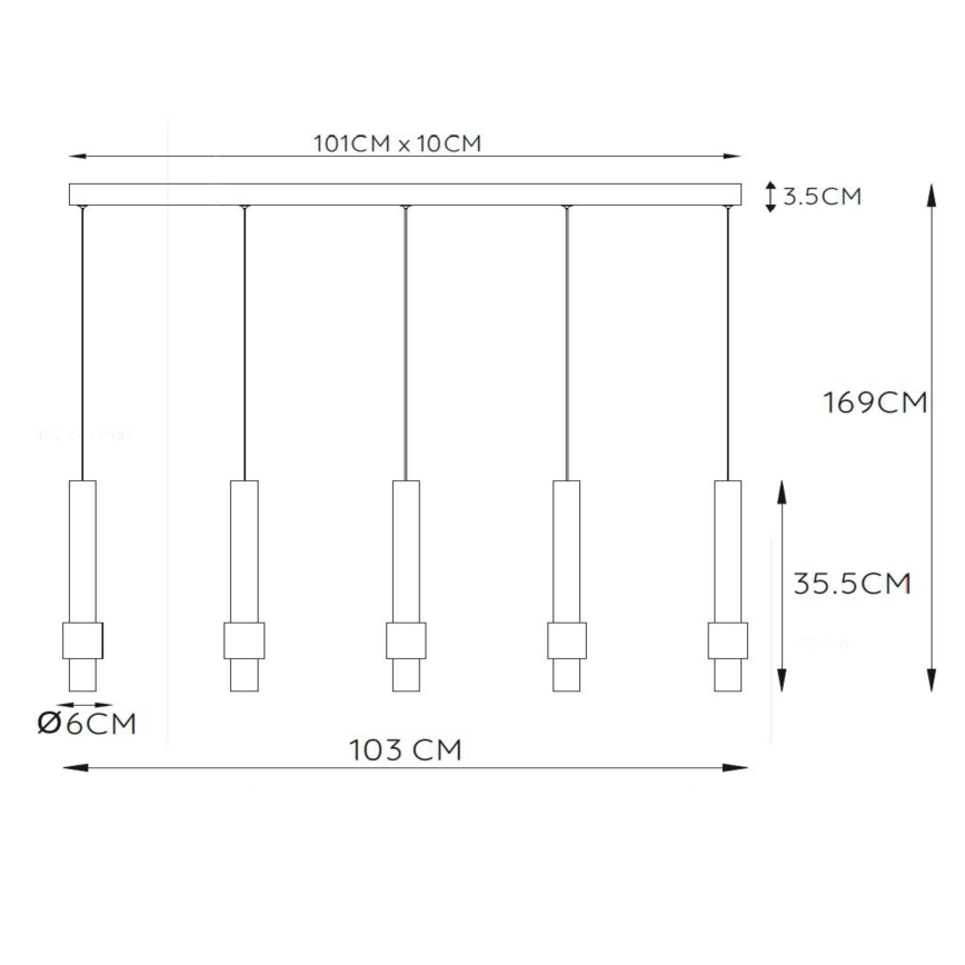 Lucide 24402/30/30 - LED Stmievateľný luster na lanku MARGARY 5xLED/4,2W/230V čierna