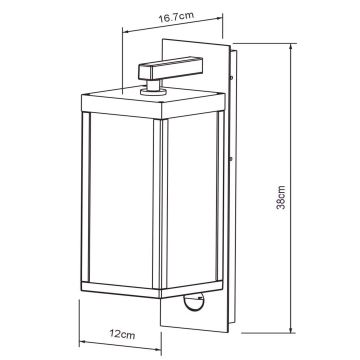 Lucide 28861/10/30 - Vonkajšie svietidlo so senzorom CLAIRETTE LED/15W/230V IP54