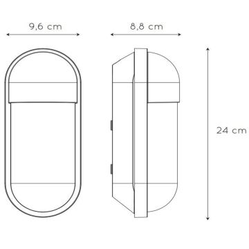 Lucide 29897/01/30 - Vonkajšie nástenné svietidlo CAPSULE 1xE27/15W/230V IP54