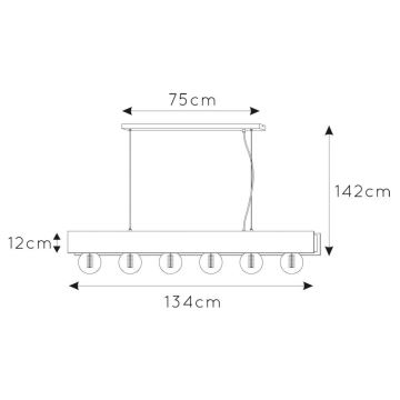 Lucide 30474/06/30 - Luster na lanku SURTUS 6xE27/60W/230V