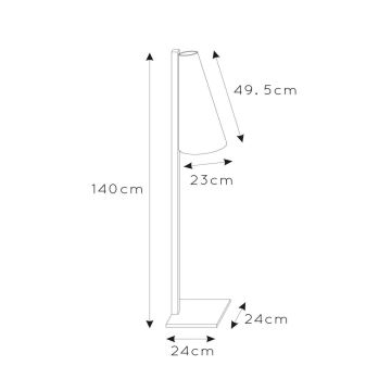 Lucide 30795/81/30 - Stojacia lampa GREGORY 1xE27/60W/230V čierna