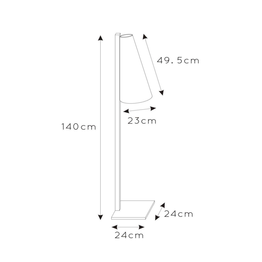 Lucide 30795/81/30 - Stojacia lampa GREGORY 1xE27/60W/230V čierna