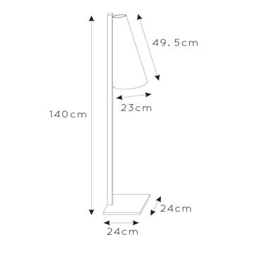 Lucide 30795/81/38 - Stojacia lampa GREGORY 1xE27/60W/230V krémová