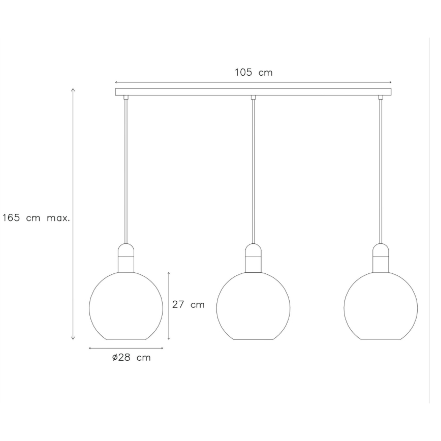 Lucide 34438/03/65 - Luster na lanku JULIUS 3xE27/40W/230V