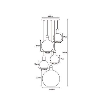 Lucide 34438/05/65 - Luster na lanku JULIUS 5xE27/40W/230V