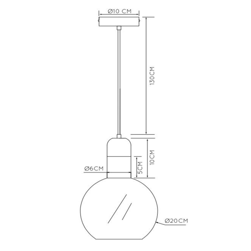 Lucide 34438/20/61 - Luster na lanku JULIUS 1xE27/40W/230V pr. 20 cm