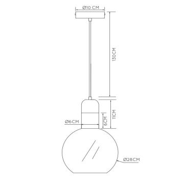 Lucide 34438/28/61 - Luster na lanku JULIUS 1xE27/40W/230V pr. 28 cm