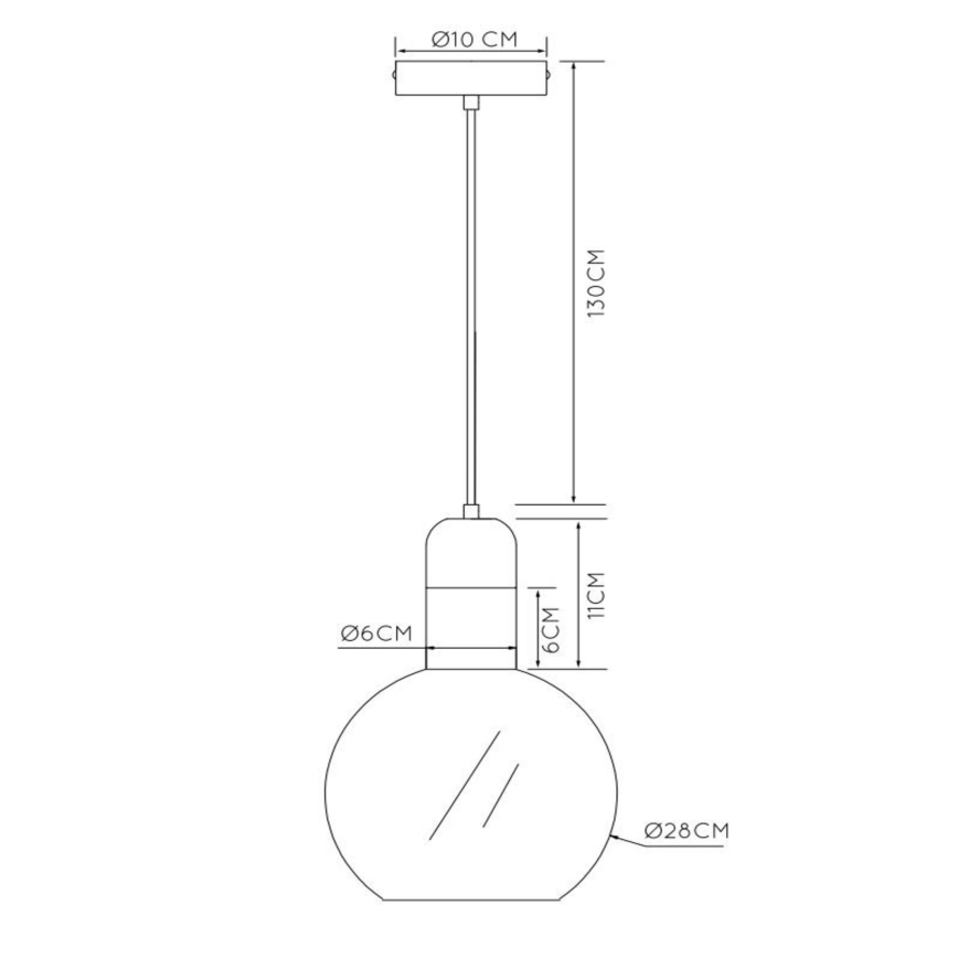 Lucide 34438/28/61 - Luster na lanku JULIUS 1xE27/40W/230V pr. 28 cm