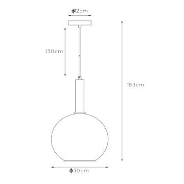 Lucide 45402/30/30 - Luster na lanku MARIUS 1xE27/40W/230V čierna