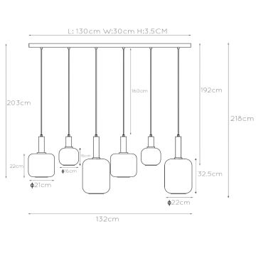 Lucide 45494/06/65 - Luster na lanku JOANET 6xE27/40W/230V