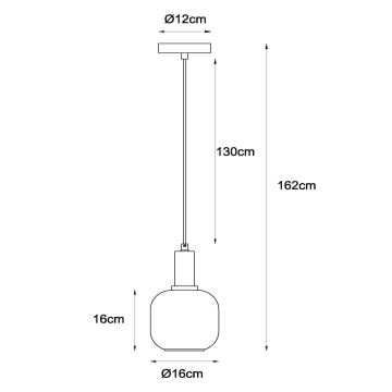 Lucide 45494/16/65 - Luster na lanku JOANET 1xE27/40W/230V čierna