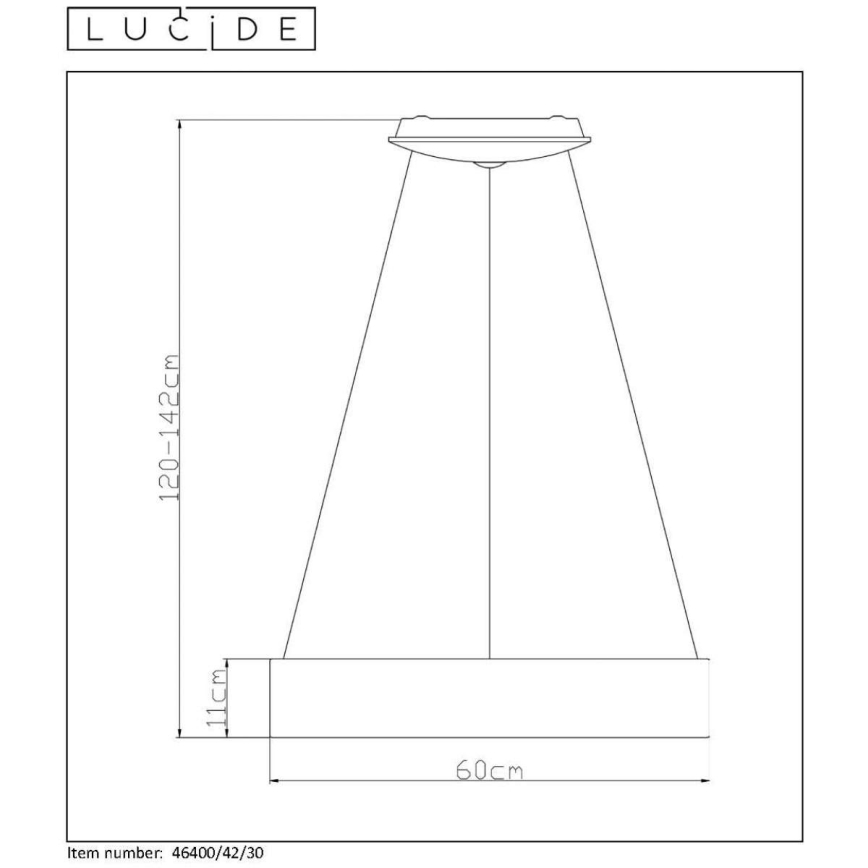 Lucide 46400/42/30 - LED Stmievateľný luster na lanku TALOWE LED/39W/230V