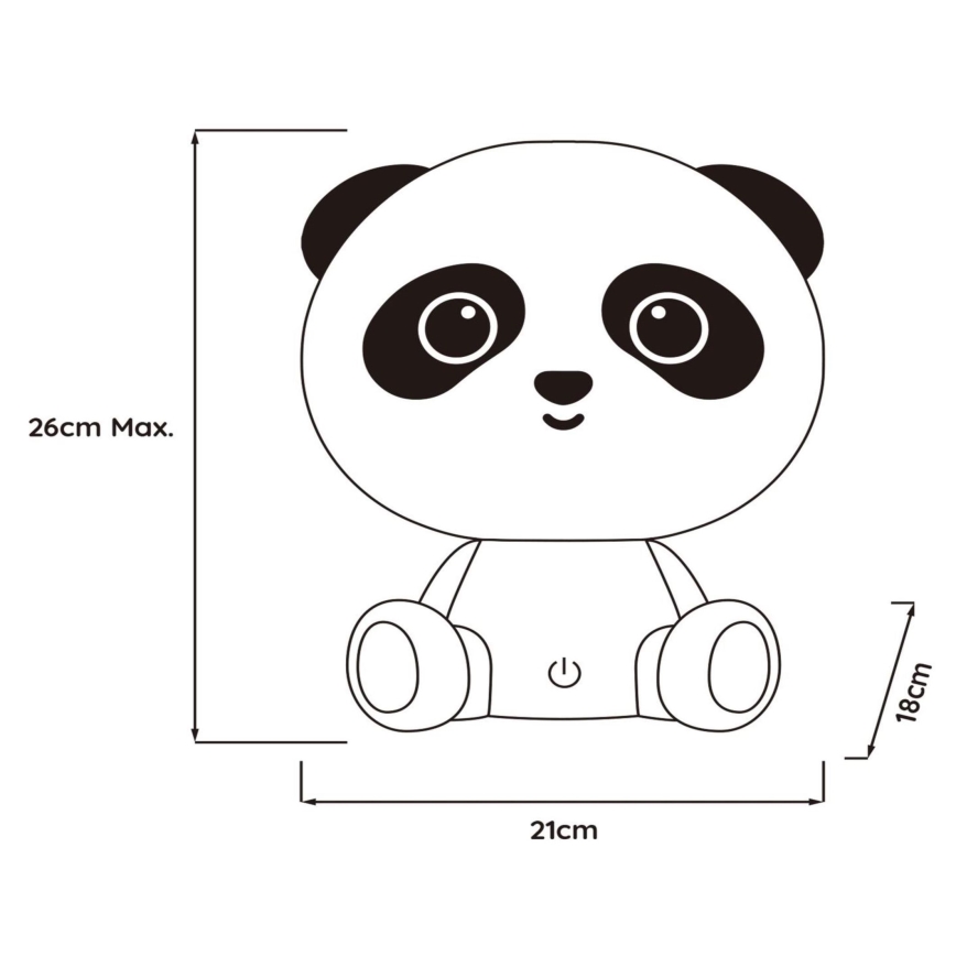 Lucide 71593/03/30 - LED Stmievateľná dotyková detská lampička DODO LED/3W/5V panda