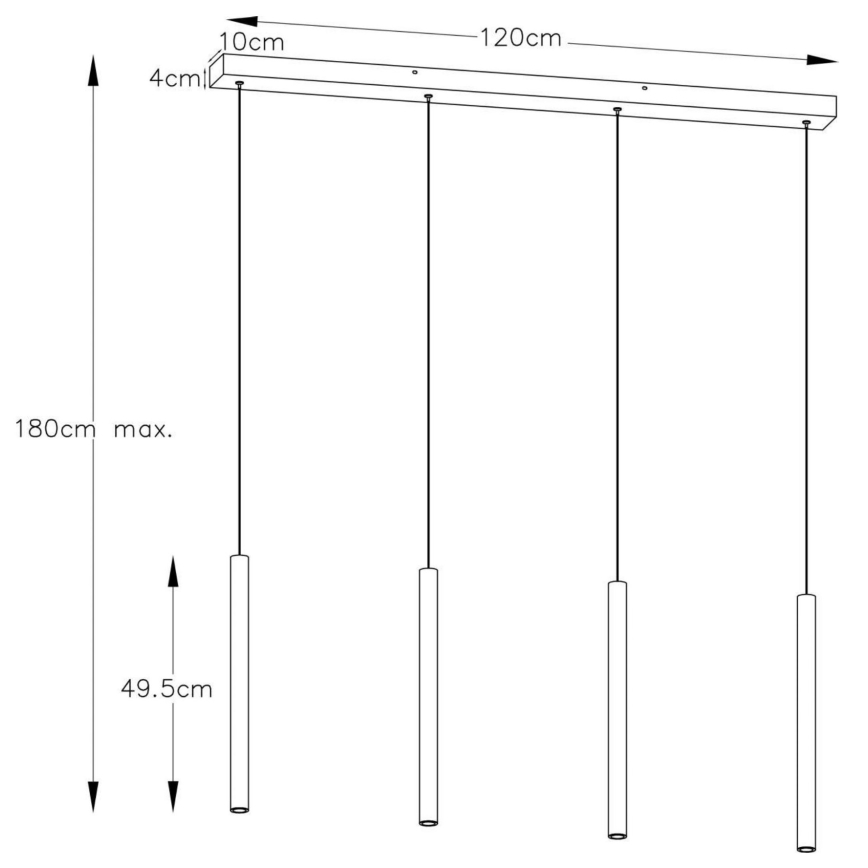 Lucide 74403/04/30 - LED Stmievateľný luster na lanku LORENZ 4xLED/4W/230V čierna