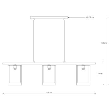 Lucide 78394/03/30 - Luster na lanku DOUNIA 3xE27/40W/230V