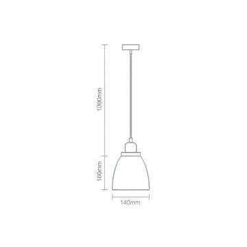 Luster na lanku 1xE27/60W/230V pr. 14 cm